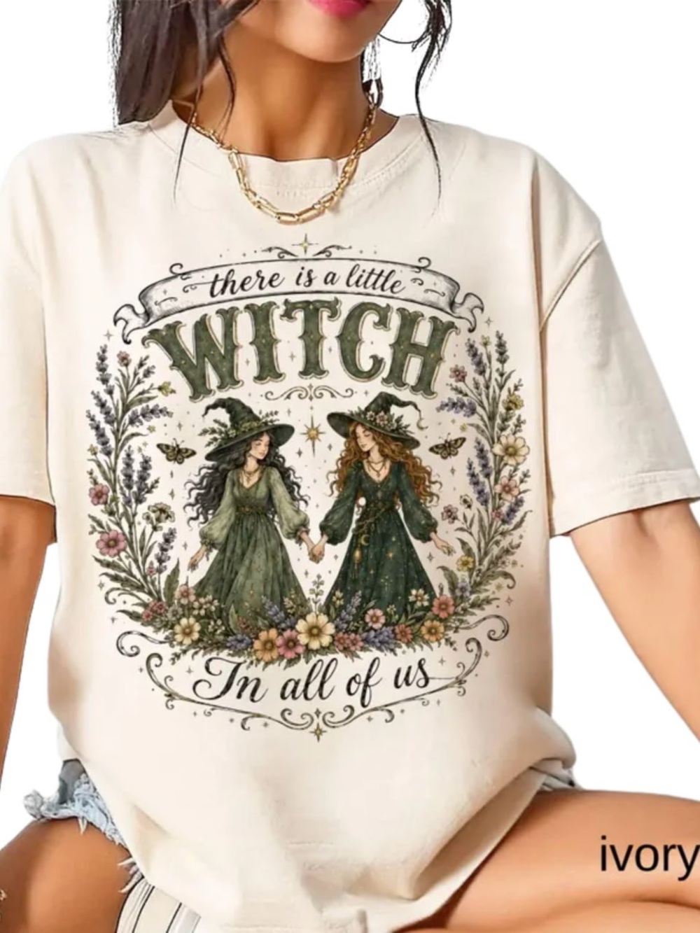 Comfort Colors Ivory "There Is A Little Witch" Graphic Tee